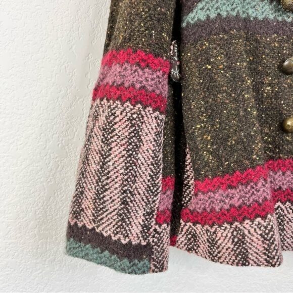 VTG KENZO Wool Striped Oversized Peacoat Jacket Made in France - Picture 2 of 13